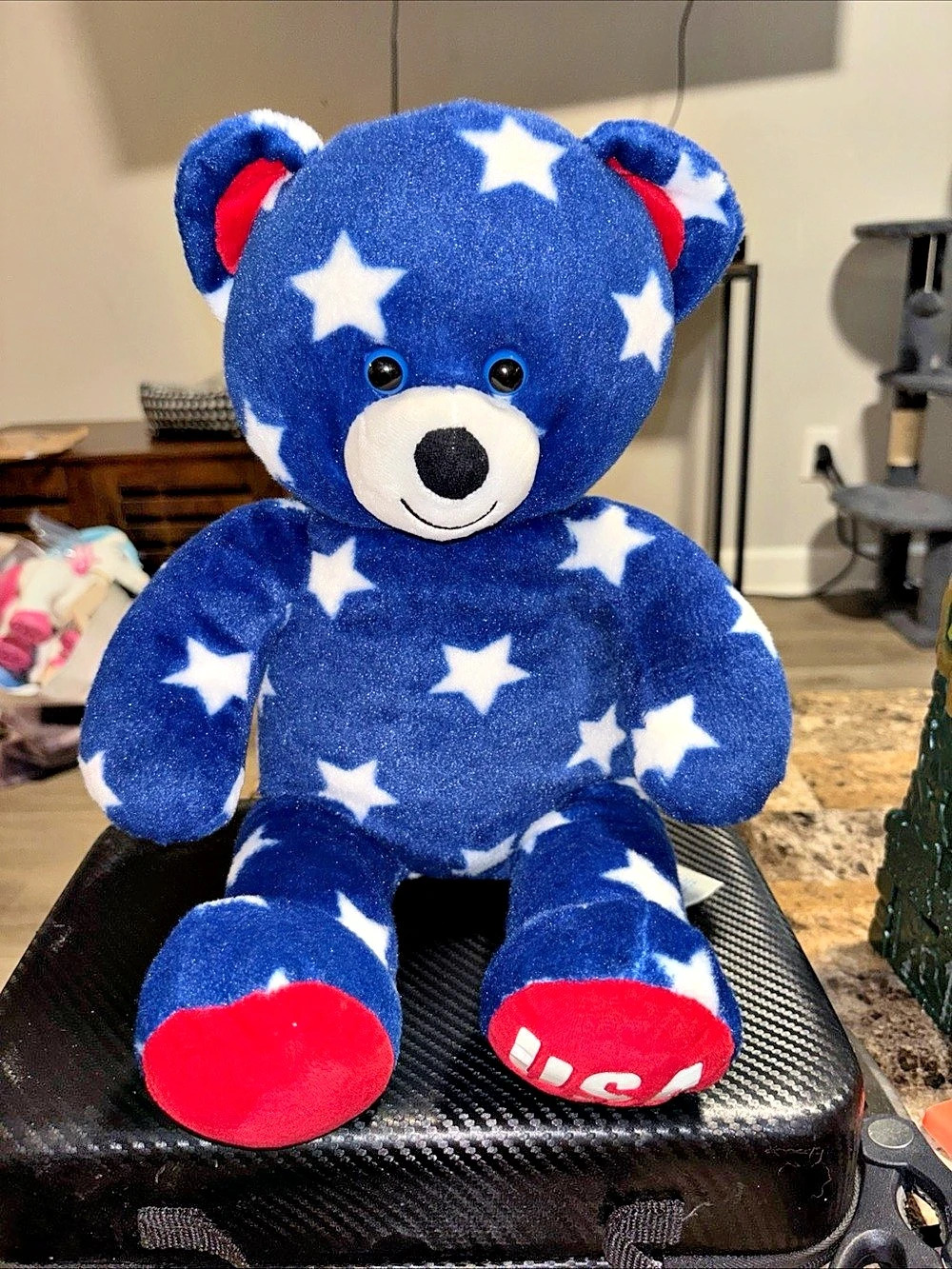 Build-A-Bear Workshop Patriotic Red White and Blue Stars Teddy Bear Patriotic